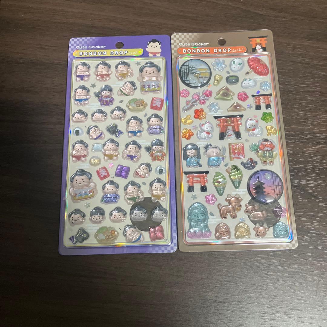 最安値】正規品 早い者勝ち ボンボンドロップシール 和柄 2枚セット