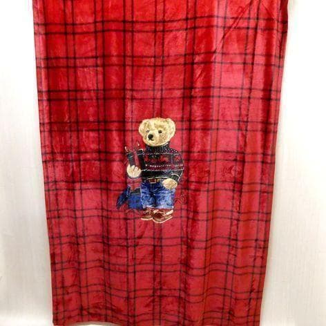 ポロ ラルフローレン ブランケット POLO BEAR ポロベア チェック 赤黒 ポロ ラルフローレン ブランケット POLO bear ポロベア クマ 毛布 赤