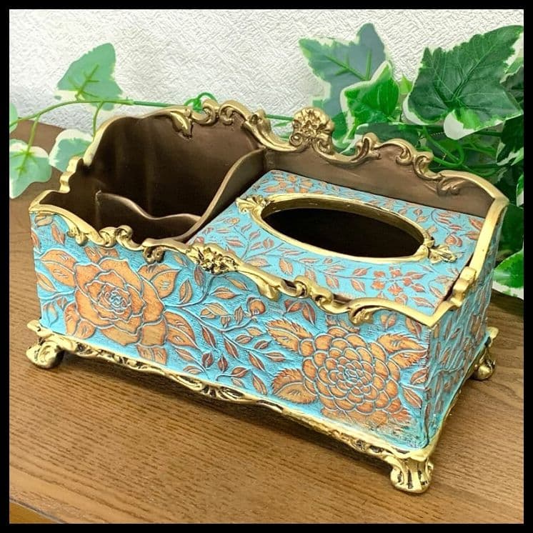 輸入雑貨　シノワズリ　『薔薇のティッシュBOX』　薔薇模様　小物入れ　リビング 楽天市場】☆倉庫移転の為、総売り尽くしセール！☆ シノワズリ 薔薇の