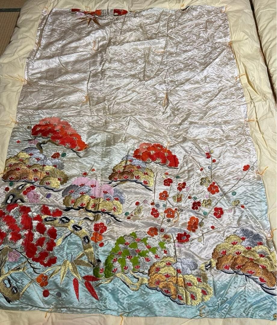 婚礼掛け布団 刺繍 レトロ