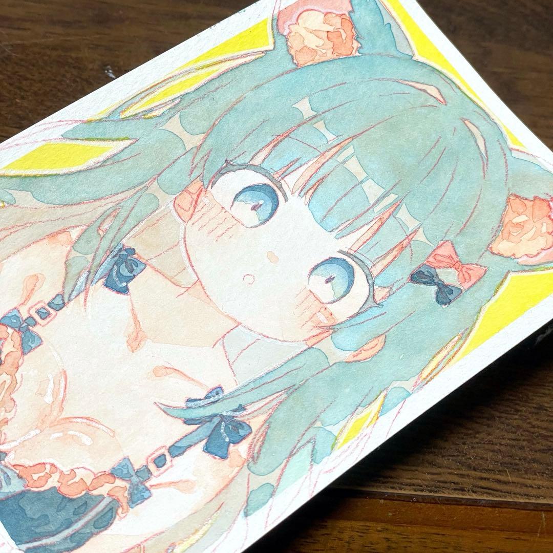 一点物】水彩手描きアナログイラスト オリジナル - メルカリ
