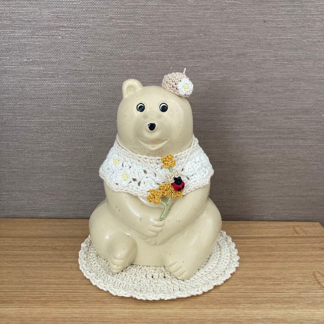 しろくま貯金箱　一輪花　3点セット 再販♡【花飾り3点セット】しろくま貯金箱 小物セット その他
