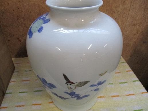 深川製磁 牡丹に雀絵図花瓶 - メルカリ