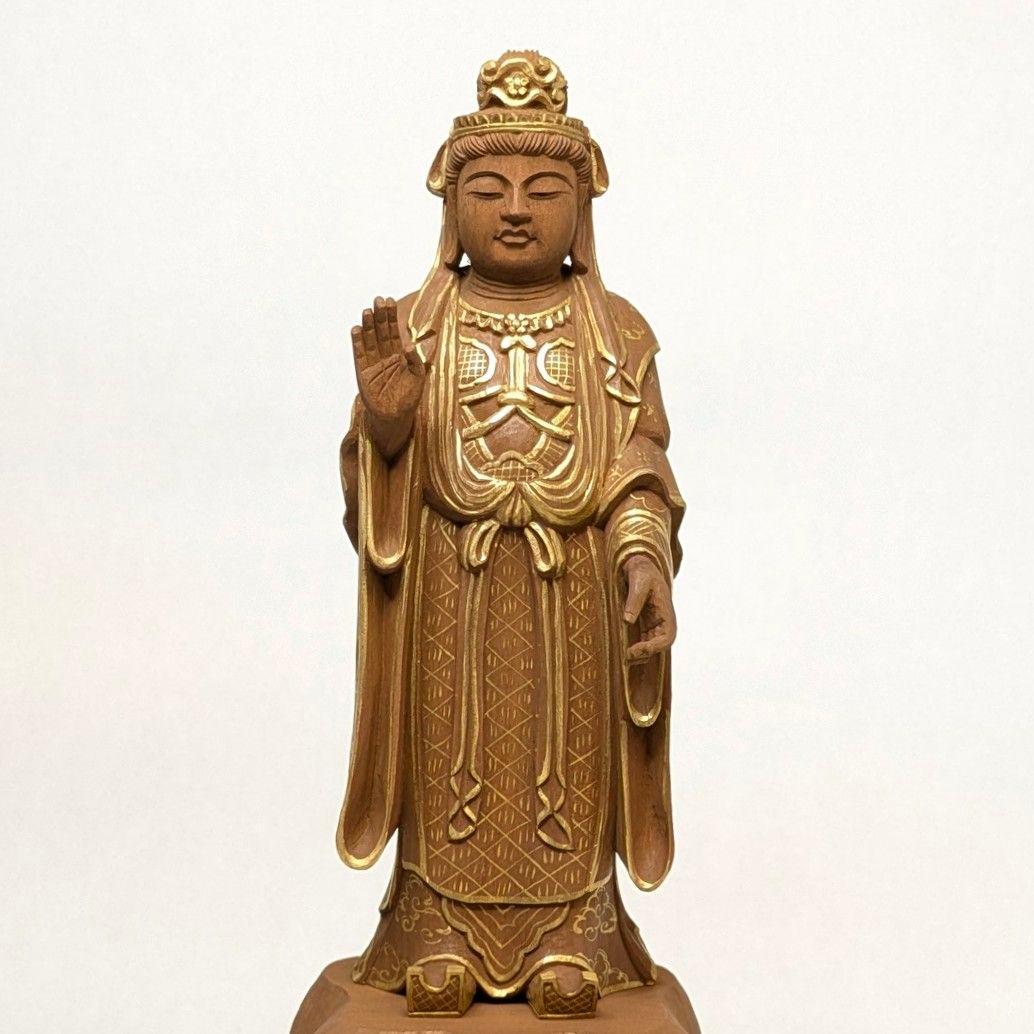 【ゲリラセール・新品】 帝釈天　金泥　紅檀　総高さ約27.5㎝　インドラ　帝釈
