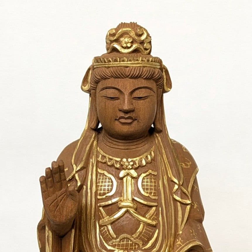 【ゲリラセール・新品】 帝釈天　金泥　紅檀　総高さ約27.5㎝　インドラ　帝釈
