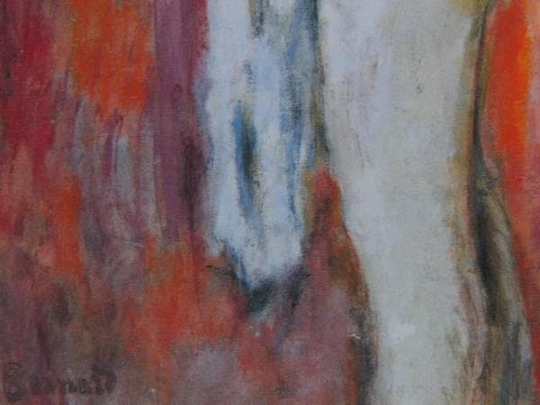 ピエール・ボナール 、【タオルを持つ裸婦、赤い背景】、希少画集画