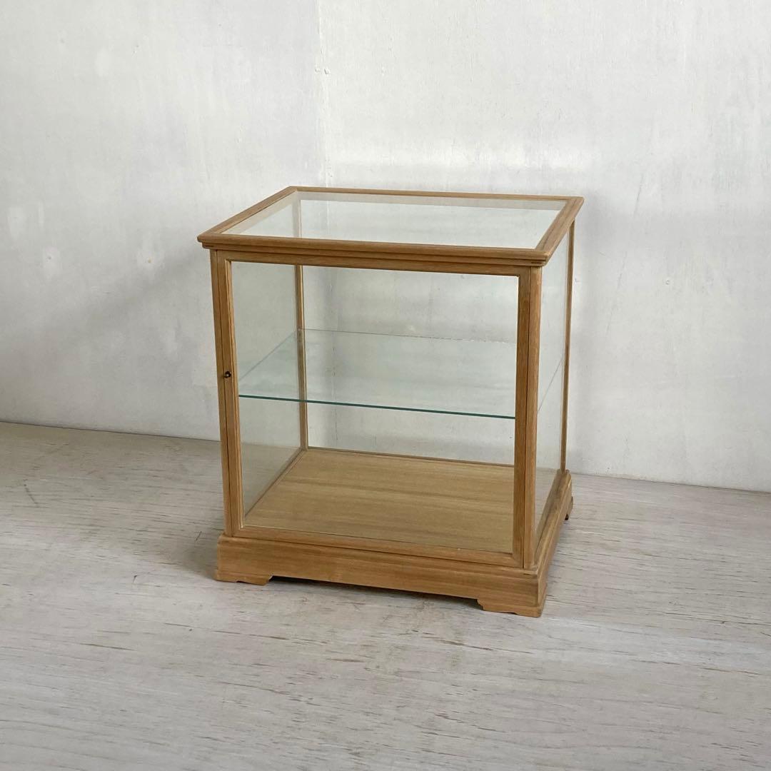 古い木製 ガラスケース 2段 ショーケース 展示ケース パンケース 店舗什器 木製のショーケース ② /収納/アンティーク/古道具/店舗什器/パン
