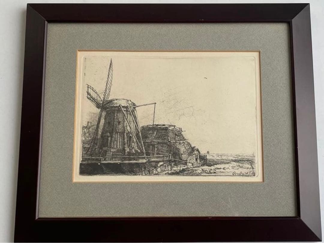 レンブラント・ファン・レイン 風車The windmill 銅版画 エッチング