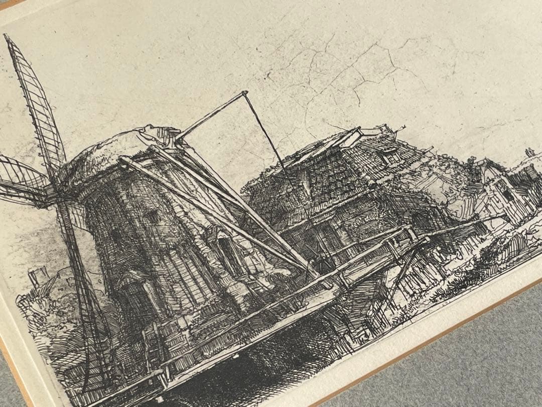レンブラント・ファン・レイン 風車The windmill 銅版画 エッチング