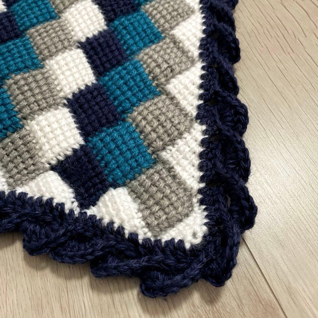 ブランケット ひざ掛け マルチカバー アフガン編み ハンドメイド