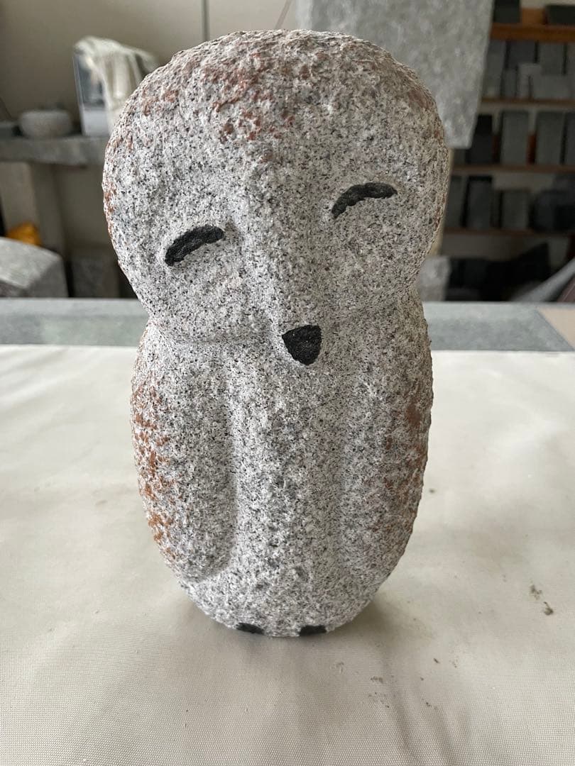 微笑みフクロウ フクロウ 手作り 国産 御影石