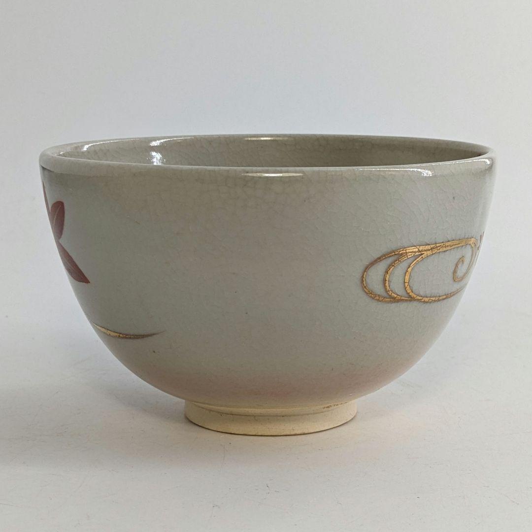 宮本翠浩 京焼 竜田川茶盌 共箱 清水焼 色絵金彩 抹茶碗 抹茶茶碗