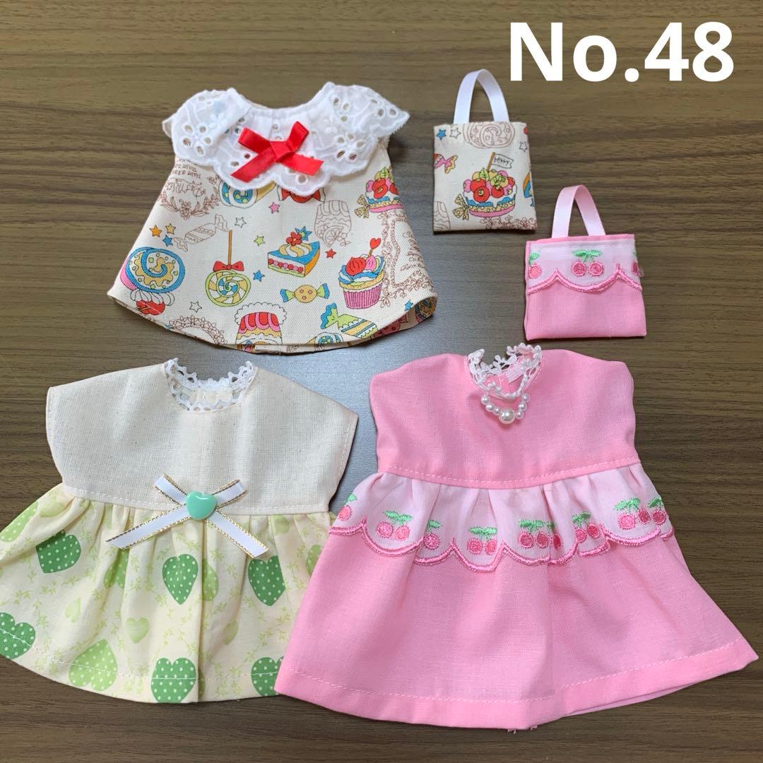 No.48メルちゃん ソランちゃんの服 5点セット ワンピース ハンドメイド