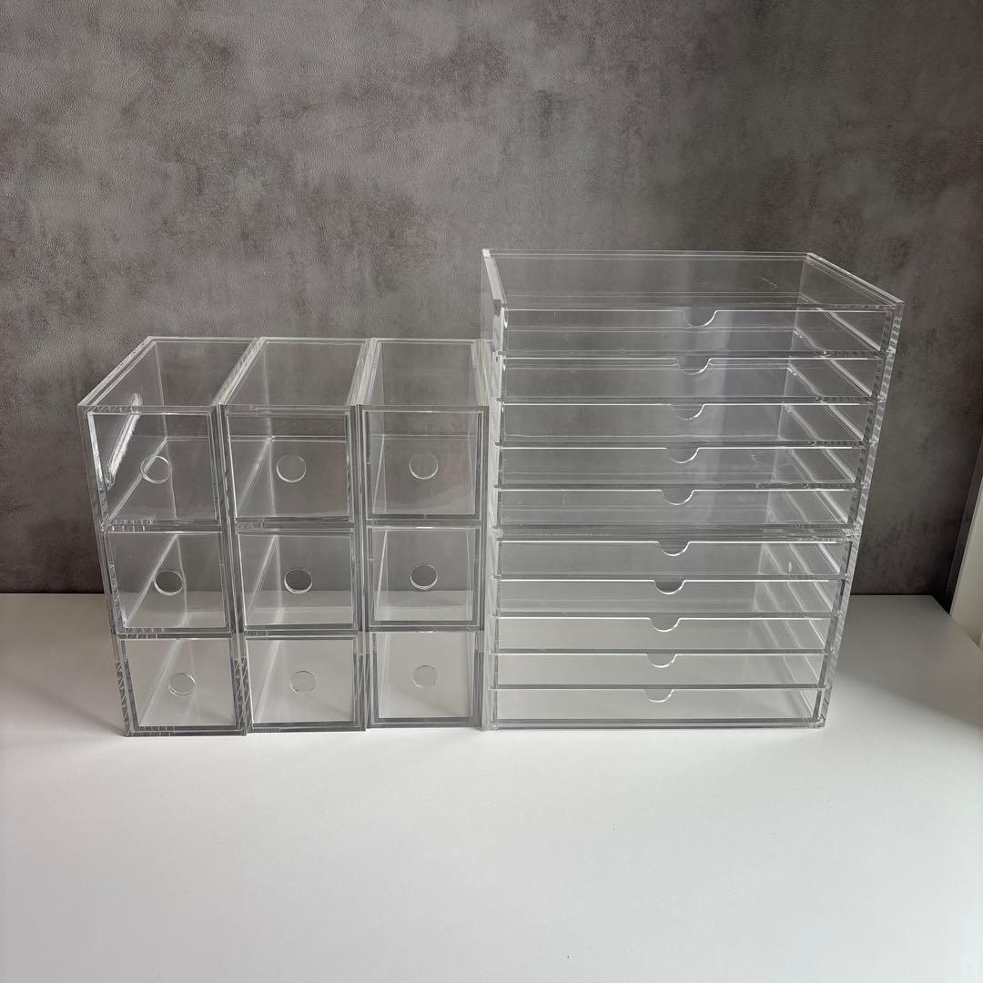 無印良品　アクリル製引き出し収納ボックスセット 楽天市場】アクリルコレクションスタンド引き扉付き・小 約幅25．2
