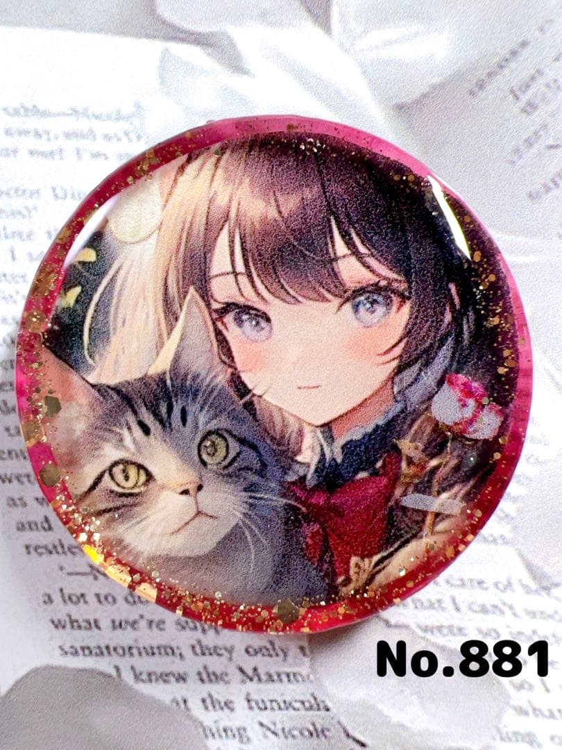 NO.339❤黒猫 ハロウィン ❤レジンヘアゴム ブローチ