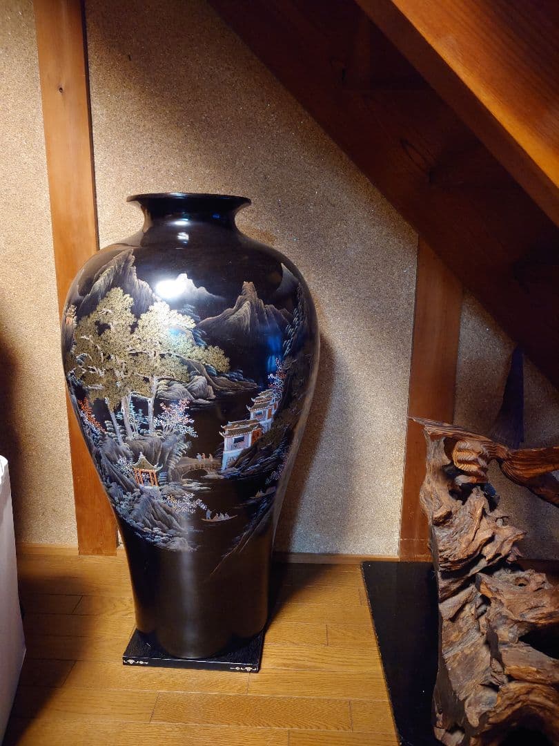 風景画の陶器花瓶 大きめ ヴィンテージ 通販