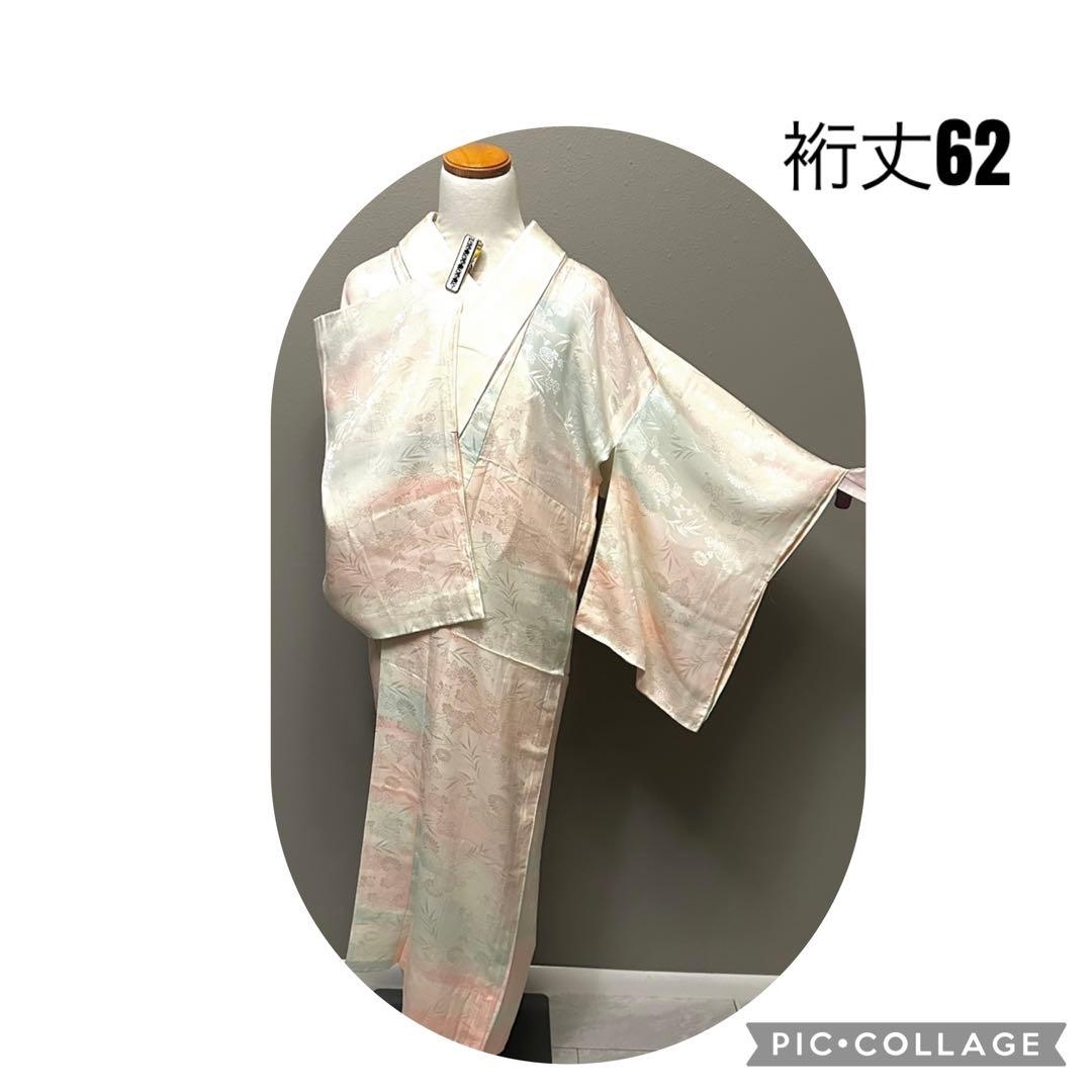 長襦袢 薄ピンク 水色 正絹 裄丈62 白衿付 手縫い - メルカリ