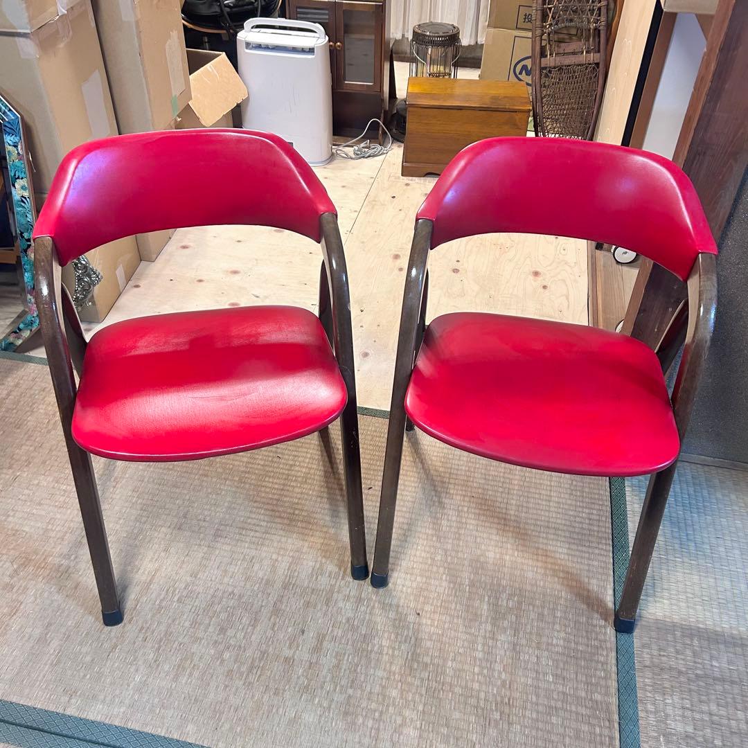 辻木工　曲木チェア 2脚セット 赤 レッド 木製 ダイニングチェア 辻木工 曲木チェア 2脚セット 赤 レッド 木製 ダイニングチェア - メルカリ