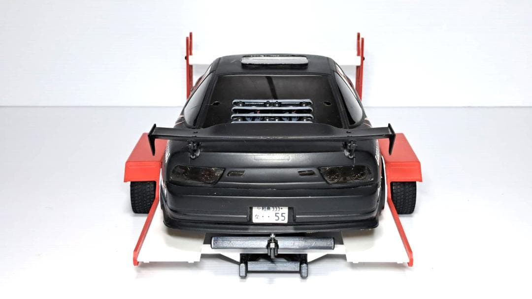 1/10 ラジコン用 車載トレーラー 低床タイプ 2軸仕様 タイヤラック付き