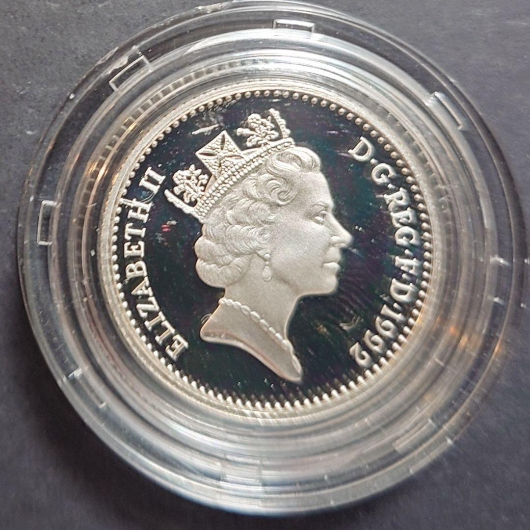 1992年 イギリス銀貨 シルバープルーフ10ペンス新型発行記念銀貨 SV925