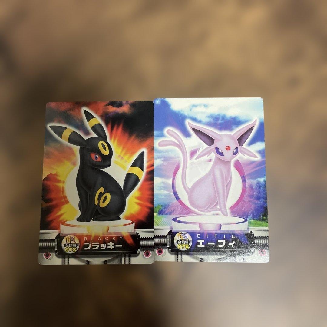 ポケモンずかんカード　金銀編　ブラッキー エーフィ ポケモンずかん(図鑑)カード 金銀編 ブラッキー - メルカリ