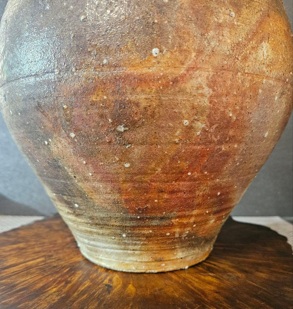 伊賀焼 森里香山作 窯変 高約25.4cm壺 大壺 花入 オブジェ 定価25万円