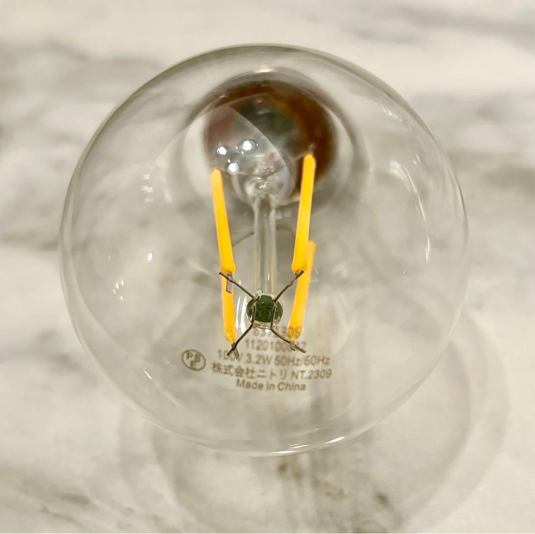 ニトリ LED フィラメント電球 E26口金 40形相当 3個セット＋おまけ付き