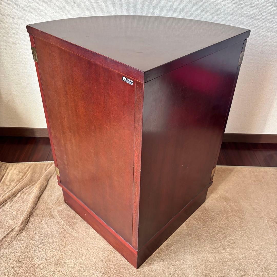 カリモク KARIMOKU コーナーキャビネット 木製 赤茶 オールド - メルカリ