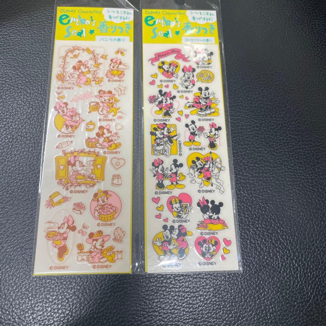 ディズニー ミッキー ミニー エンボスシール 転写シール 平成レトロ