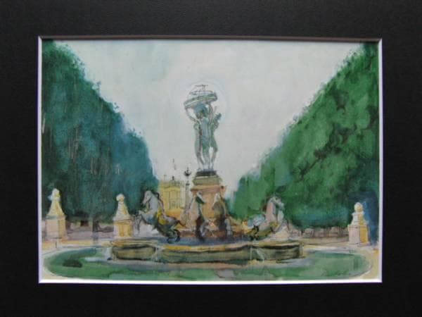 久保　守、チュイルリ公園の噴水、希少な額装用画集より、新品高級額 久保守、チュイルリ公園の噴水、希少な額装用画集より、新品高級額