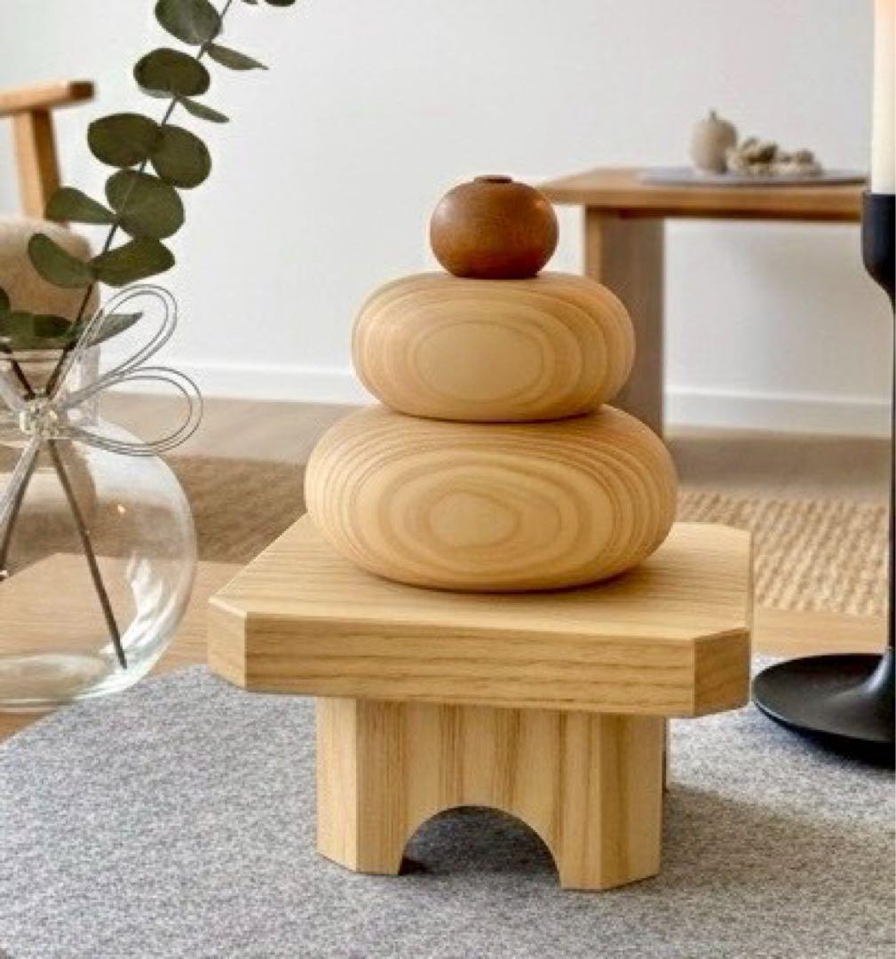 あたたかな木の鏡餅 あたたかな木の鏡餅 お正月飾り 木製 コンパクト - CraftLab Link