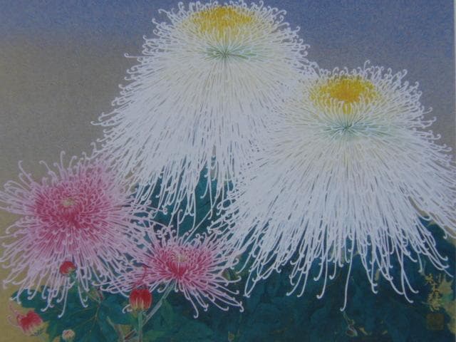 森田りえ子、【秋華】、新品高級額 額装付、年代物・希少画集画、状態