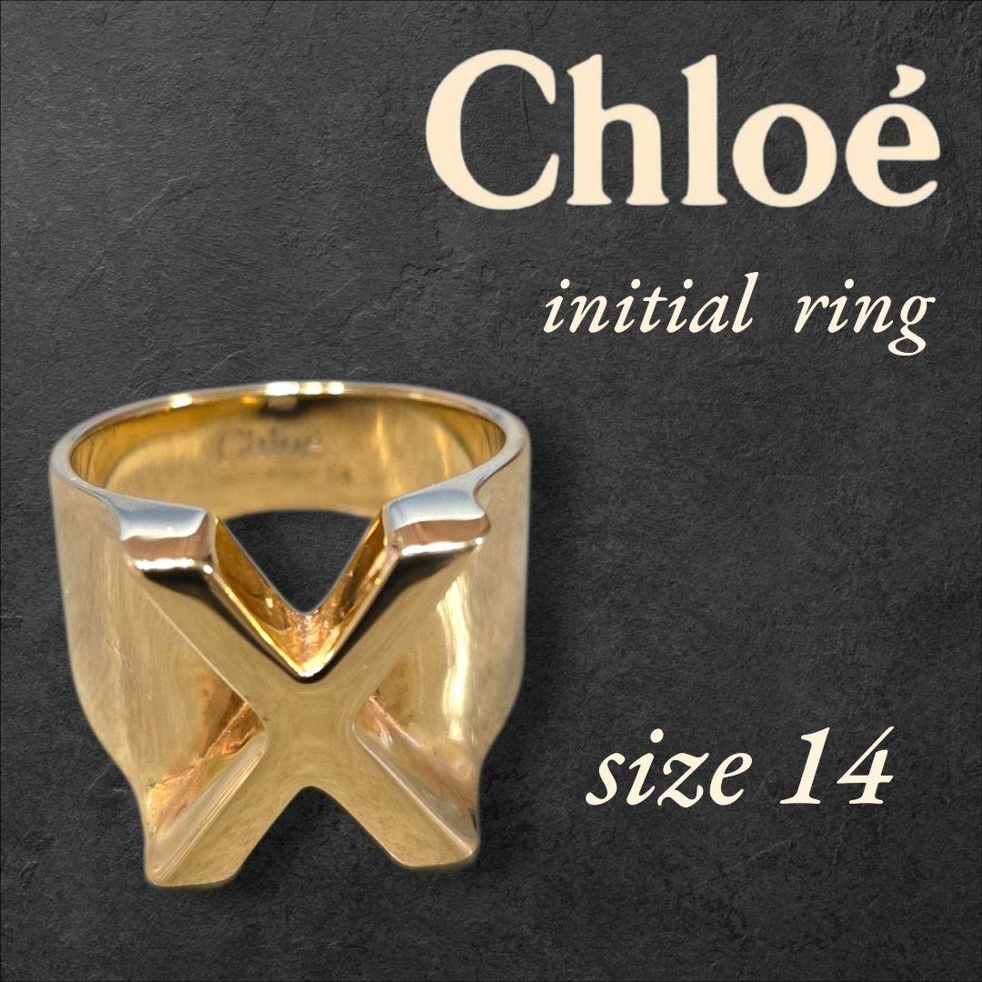 稀少 Chloeクロエ イニシャルリング X アルファベット ゴールド