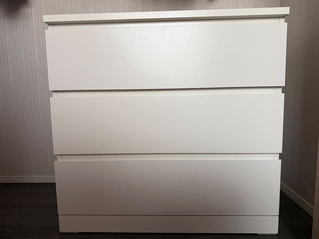 IKEA マルム 3段 チェスト ホワイト MALM マルム チェスト（引き出し×3）, ホワイト, 80x78 cm - IKEA