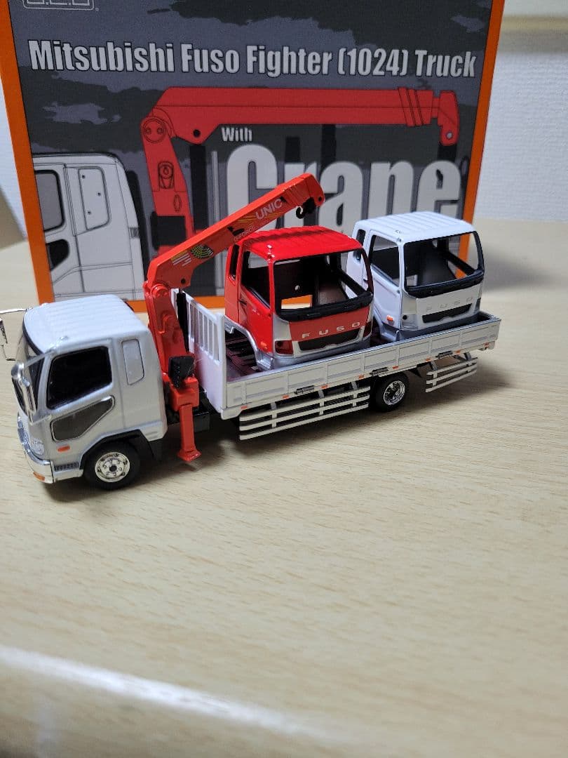 GCD ゲインコーププロダクツ　三菱ふそうファイター　白　ユニック　1/64 GCD ゲインコーププロダクツ 三菱ふそうファイター 白 ユニック 1/64