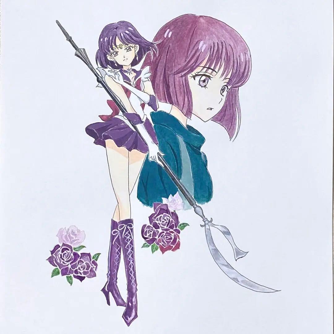 ✴︎セーラーサターン× 土萠ほたる 手描きイラスト ファンアート