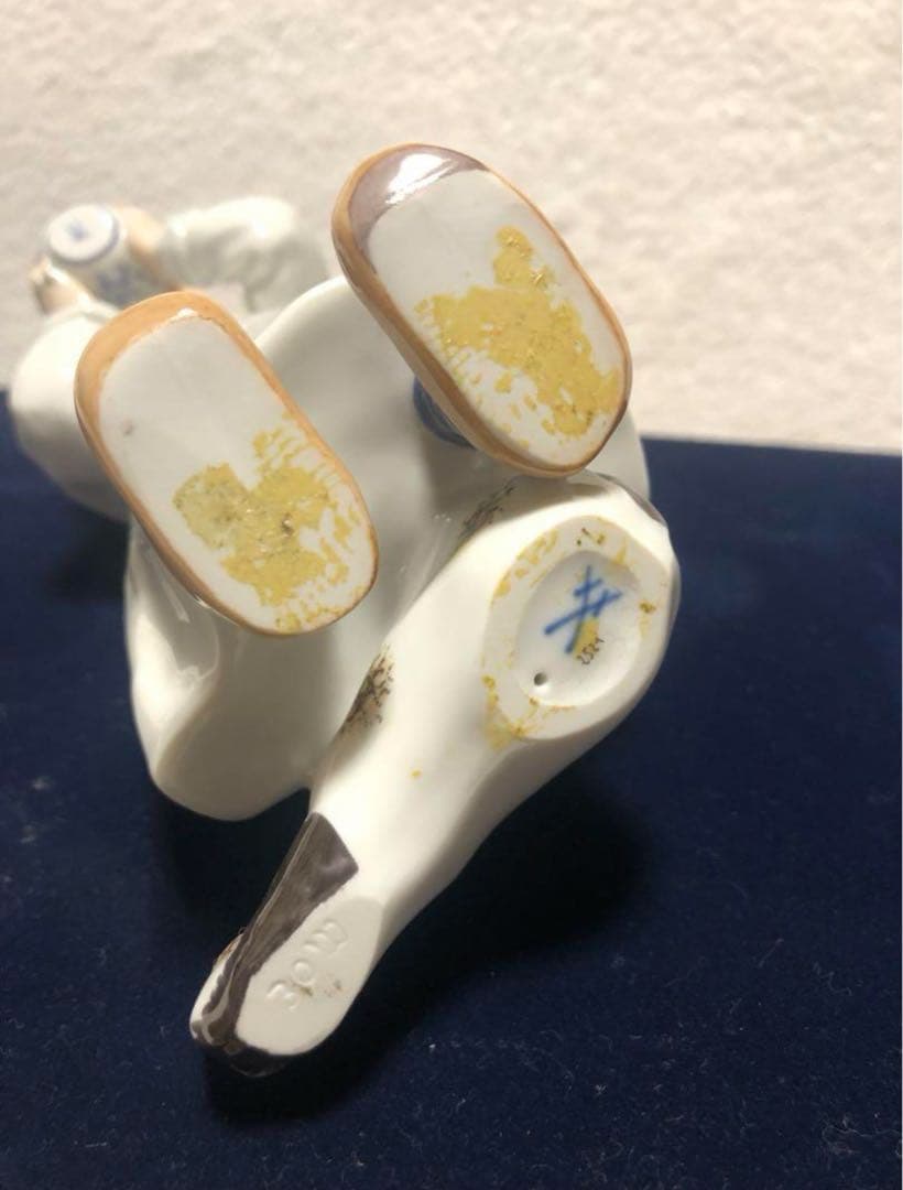 兼ママさん専用MEISSEN☆マイセン☆ヘンチェル人形2SET☆ブルー オニオン