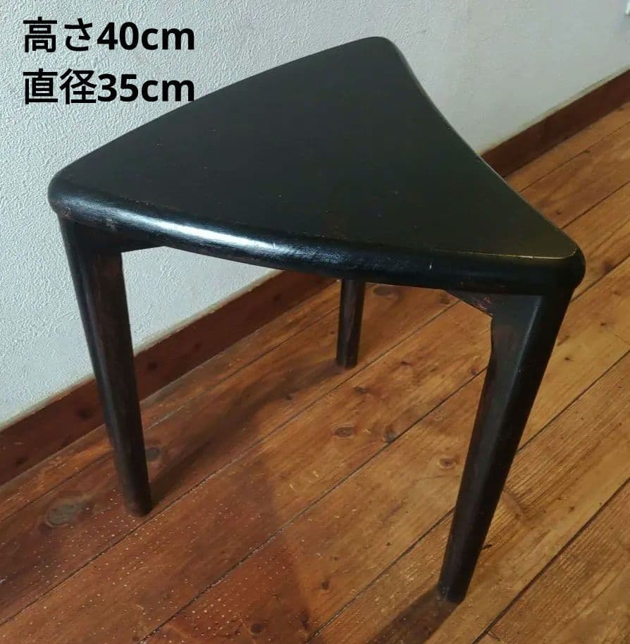 レトロ 三角椅子 木製スツール コーナーラック 花台 - メルカリ