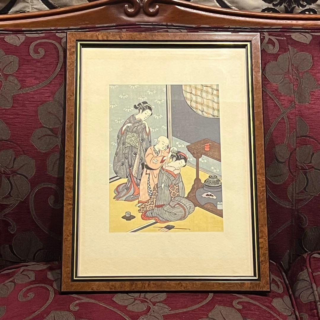版画　浮世絵　鈴木春信　台子の夜雨　名品選　集英社 鈴木春信《坐鋪八景 台子の夜雨》の初版と後版－江戸みやげ 所蔵浮世絵