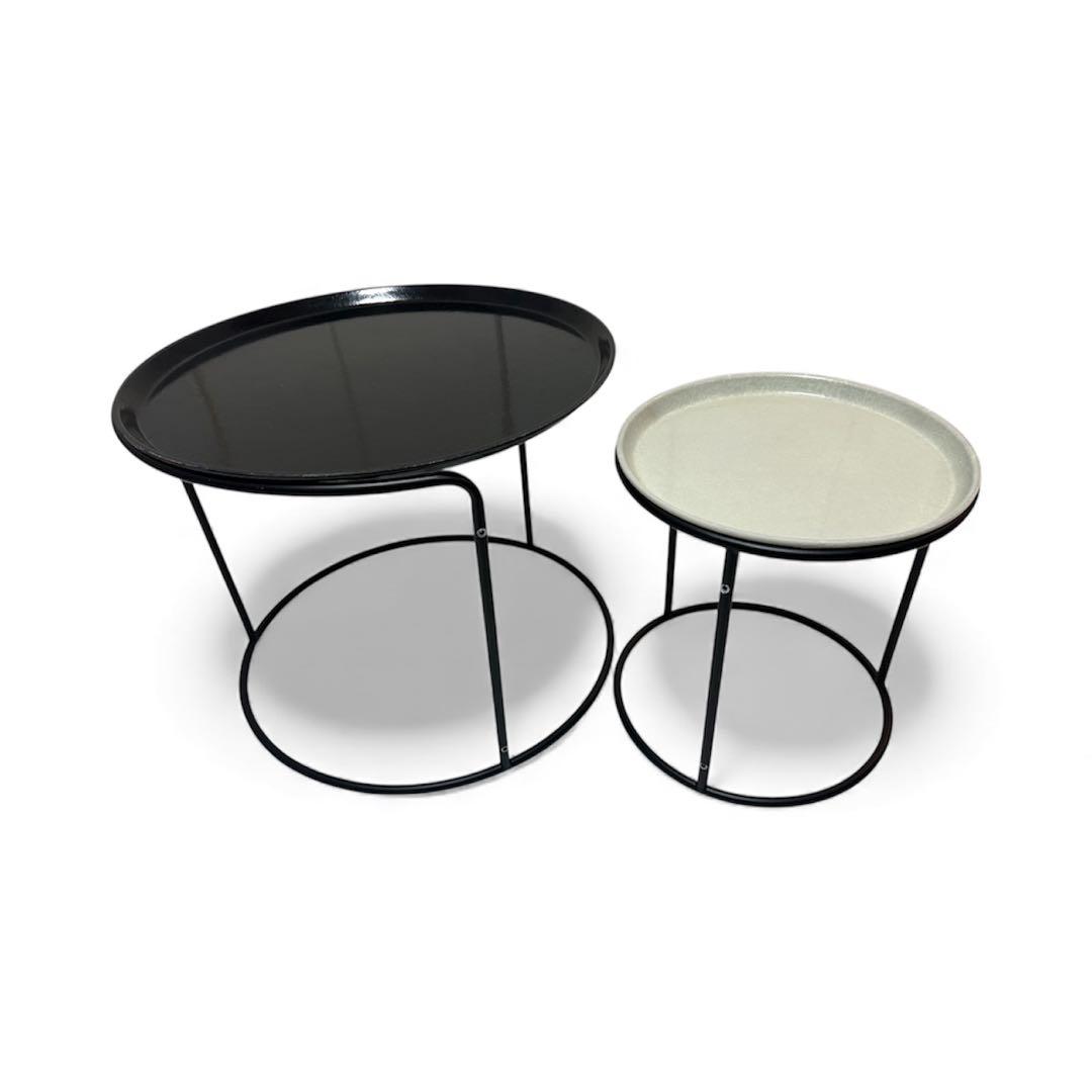 【完売品】カナデモノ CAMBRO製トレー ローテーブル ブラック & ホワイト Blackandwhitelowtable1_500x.