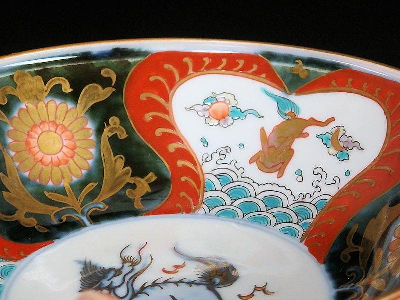 古伊万里 金襴手 波兎に花の図 膾皿 春寒鉢 5客 C961AS-BGd - メルカリ