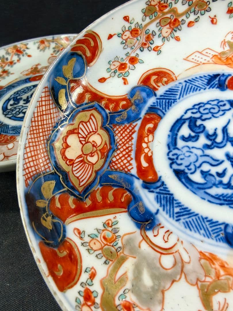 古伊万里 色絵金彩小皿3枚 手描き 骨董 旧家蔵出し美品 時代物 古美術