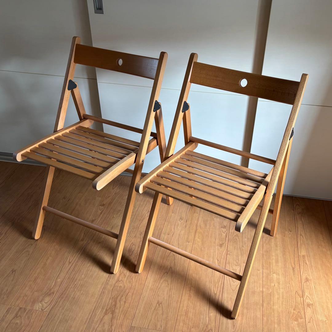 【IKEA】　FRÖSVI フロースヴィ　折りたたみチェア　2脚セット FRÖSVI フロースヴィ 折りたたみチェア, ビーチ - IKEA
