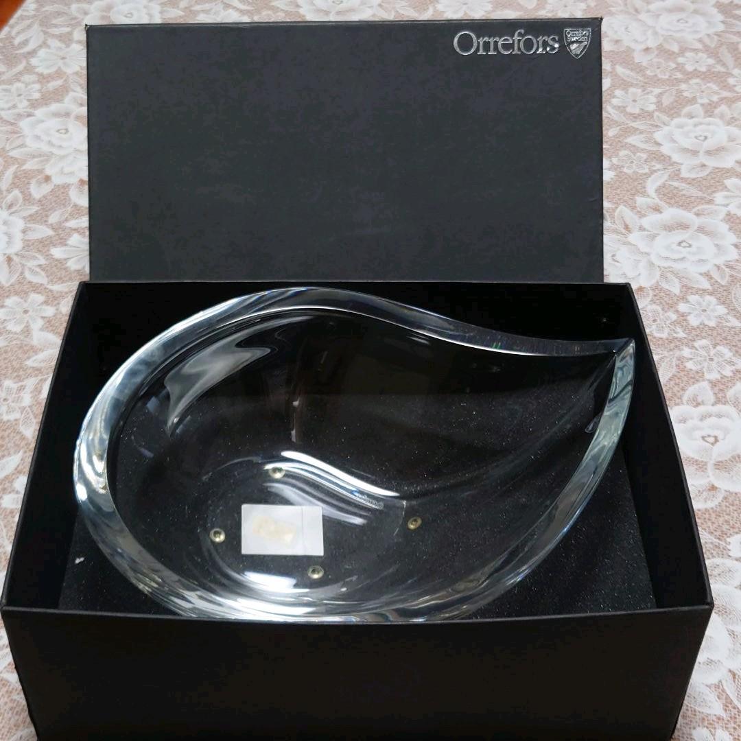 【ORREFORS】 ドロップデザイン　ティアドロップ　クリスタルボウル Orrefors Discus Tea Light Votive Crystal Clear Large