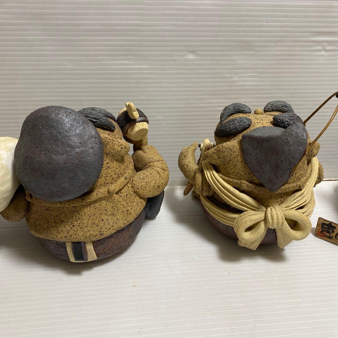 補修あり 土器 土鈴 七福神 和風 置物 オブジェ インテリア 陶芸