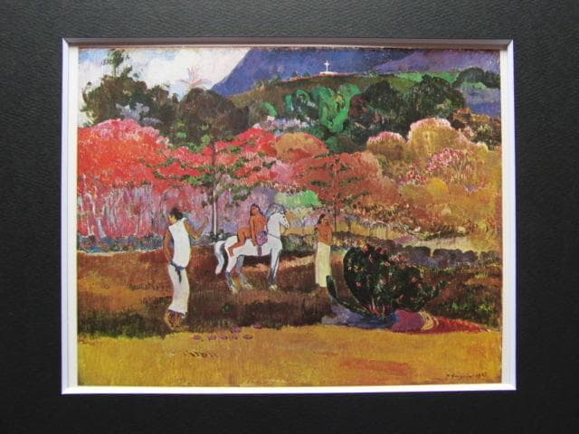 ゴーギャン、【女たちと白い馬】、希少な画集画、新品高級額 額装付