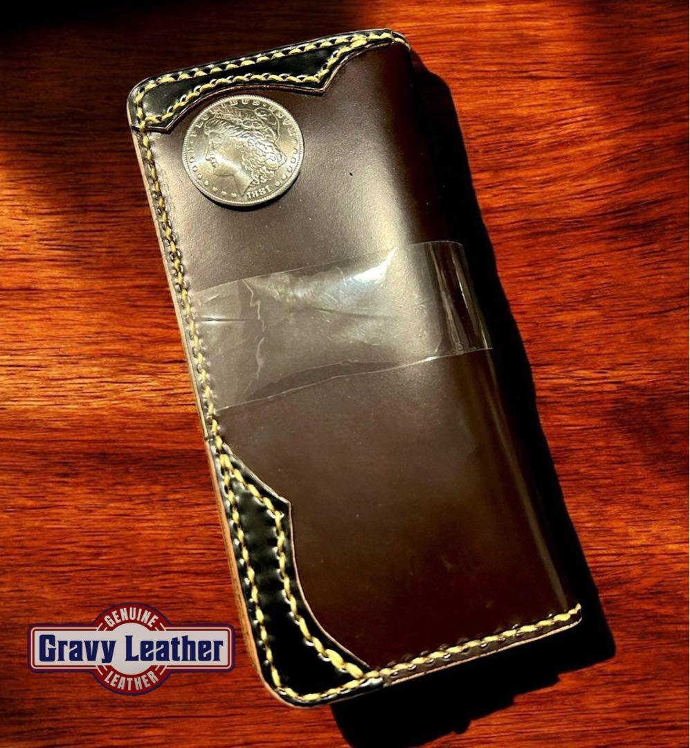 Gravy Leather 本革 ライダース ウォレット オールコードバン 馬革