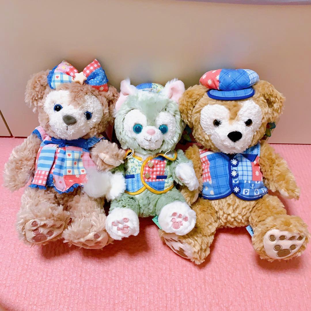 【お顔厳選】ダッフィー  シェリーメイ　ジェラトーニ　ss ぬいぐるみ　セット ダッフィー - 【お顔厳選】ダッフィー シェリーメイ ジェラトーニ ss