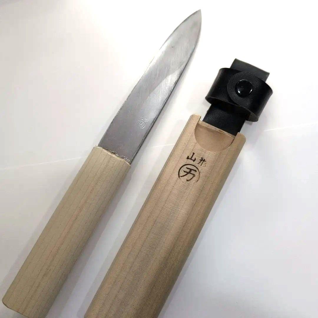 釣り・アウトドアに○木製さや付マキリ○職人手作り○マキリ包丁○青紙
