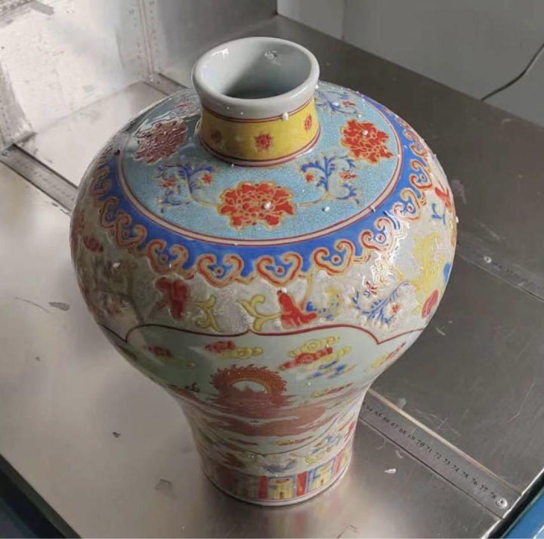 中国骨董品 古美術品 アンティーク商品 大清乾隆年御製粉彩陶器